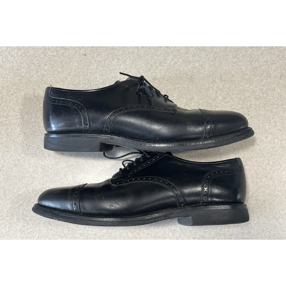 ALLEN EDMONDS Men’s Size 9D Black Perforated Leather Cap Toe Lace-Up Shoes - Picture 6 of 11